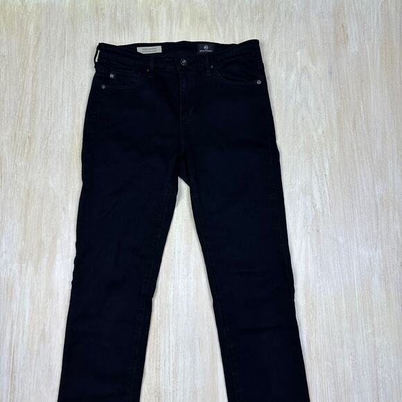 Ag Adriano Goldschmied Black The Mid Rise Stevie Slim Straight Jeans Women's 25 - Picture 2 of 13